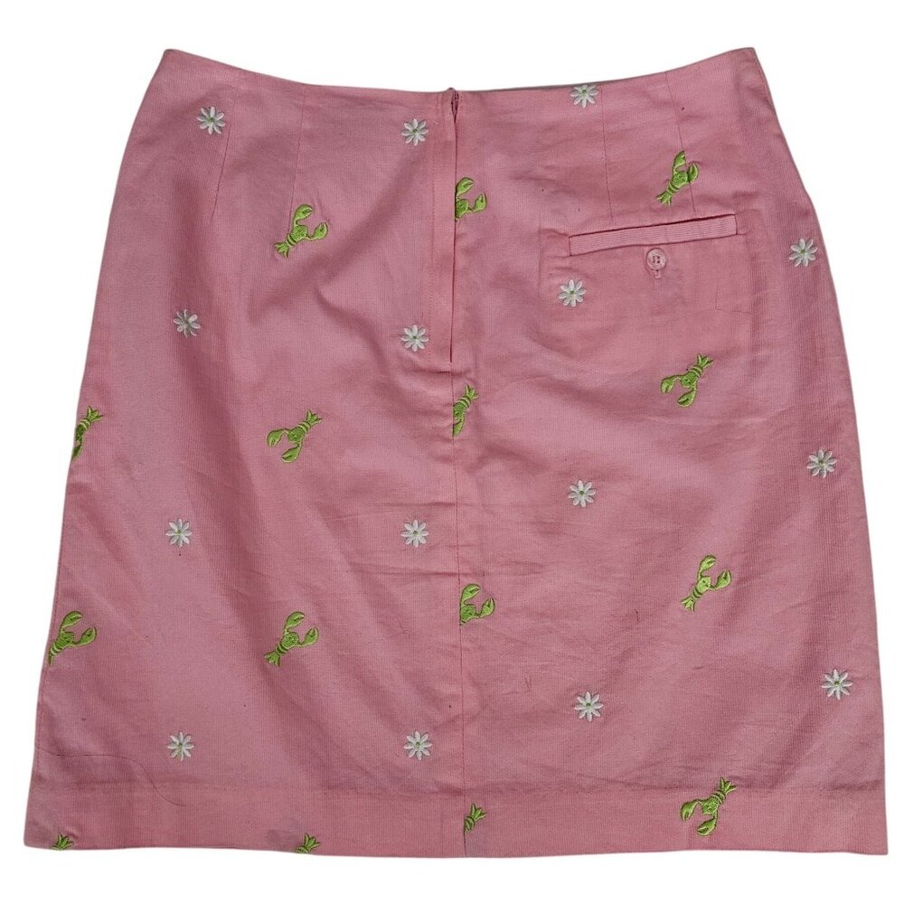Lilly‎ Pulitzer Women's Light Pink Daisy Lobster Embroidered A-Line Skirt Size 8 - Picture 4 of 16
